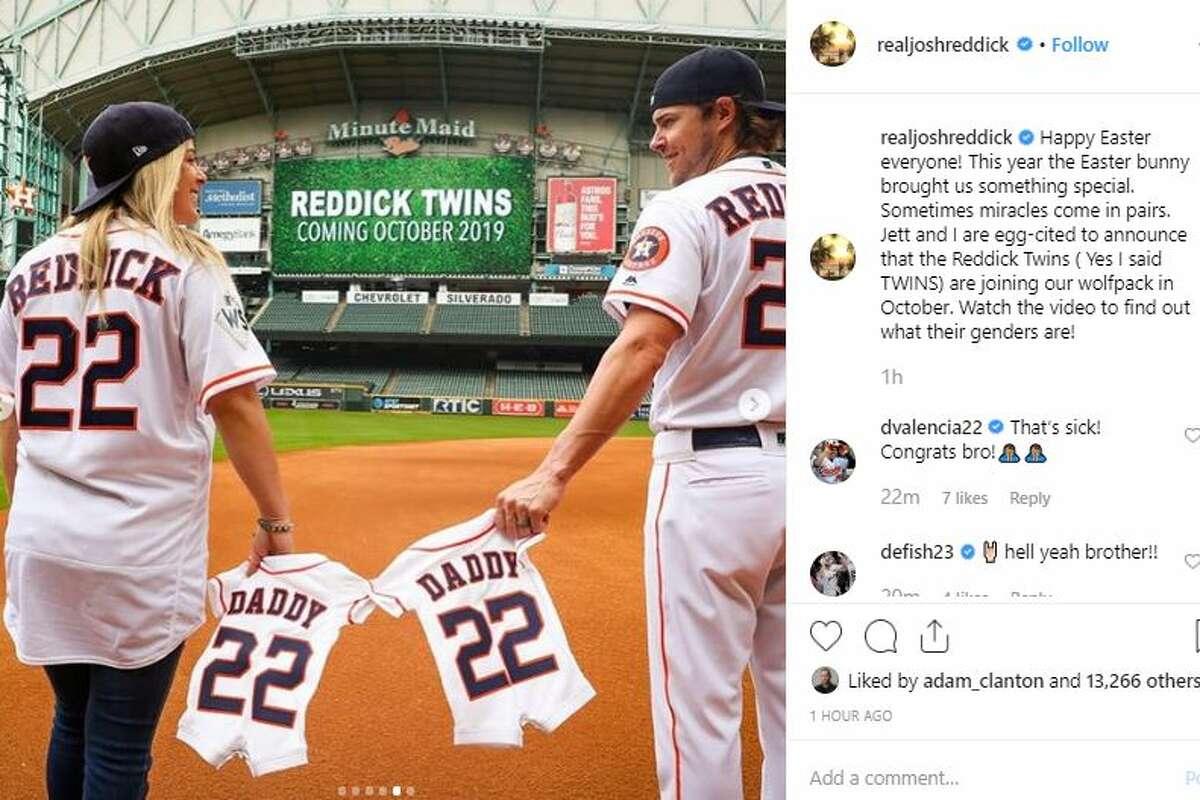 Twins on the way for Astros' Josh Reddick and his wife
