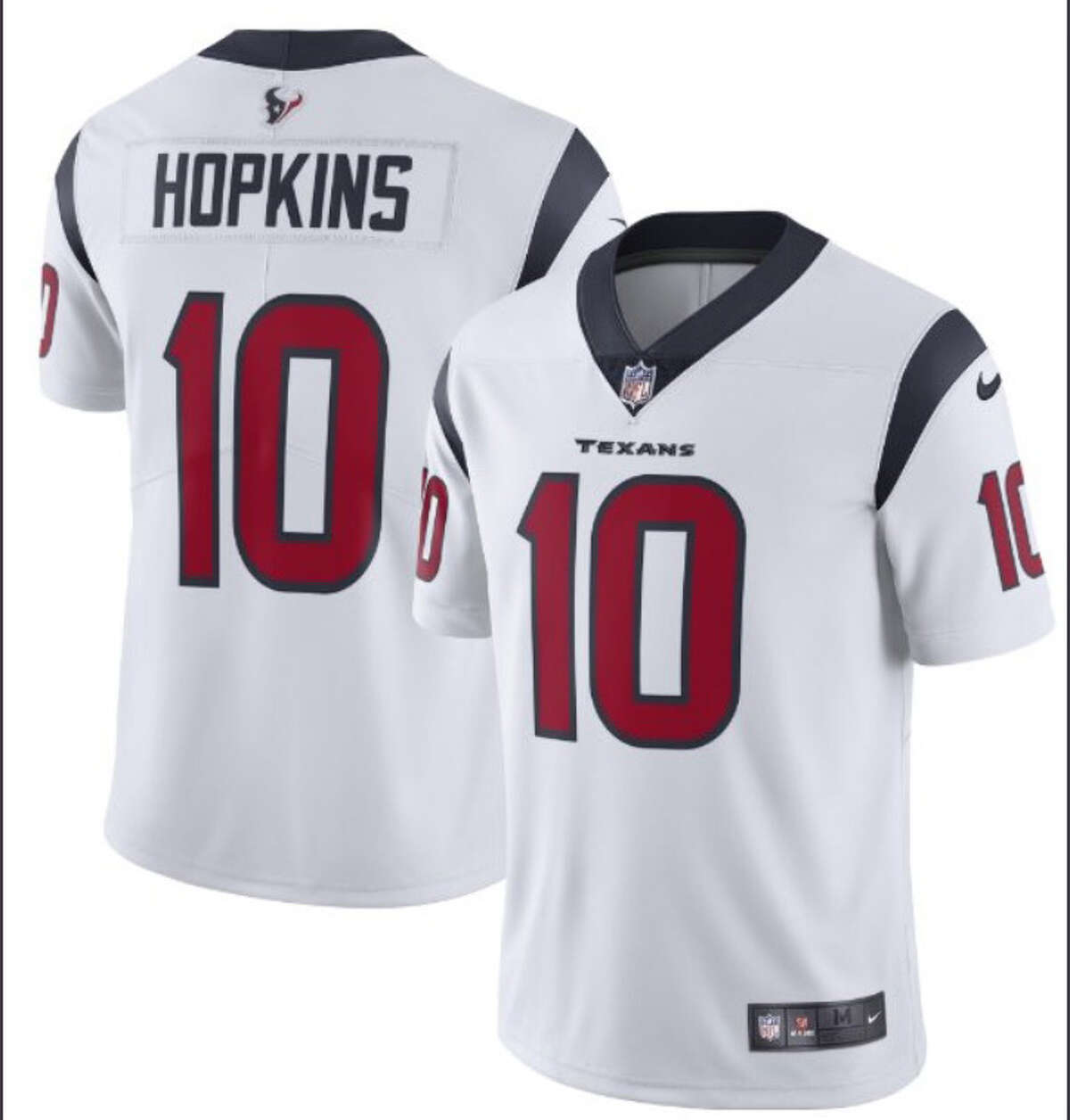 PHOTOS: A look at the Houston Texans' 2019 schedule A look at the Houston Texans jerseys for the 2019 season with the logo added on the back of each jersey.
