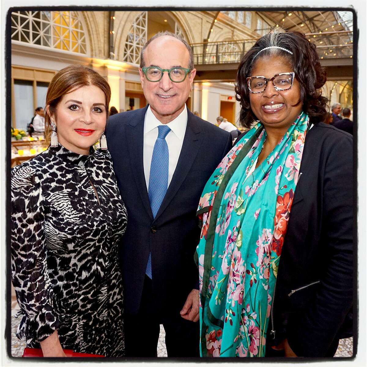 Farah and Victor Makras (left) with Booker T. Washington Center Executive Director Regina Marsha at Compass Gala. April 3, 2019.