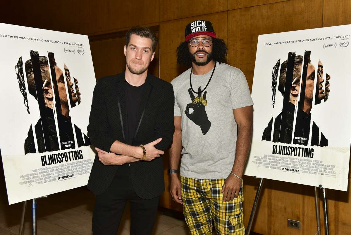 FILE -  Rafael Casal (L) and Daveed Diggs pose for portrait at the screening of Summit Entertainment's "Blindspotting" Q&A at Bing Theatre At LACMA on July 9, 2018 in Los Angeles. The actors are teaming up to save Oakland's Fairyland at "Celebrity Storytime," a charity event for the historic park.