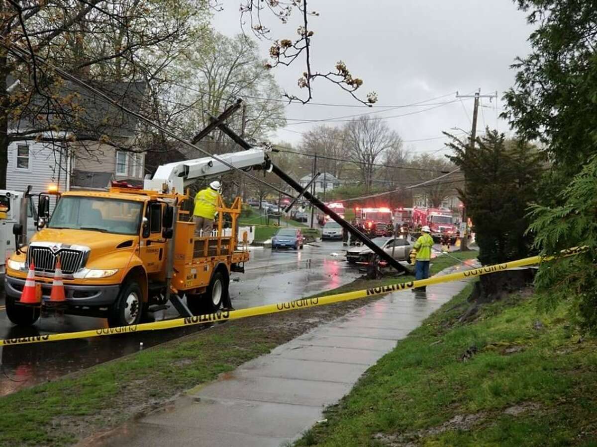 Emergency personnel at the scene of the Franklin Street accident on April 22, 2019.