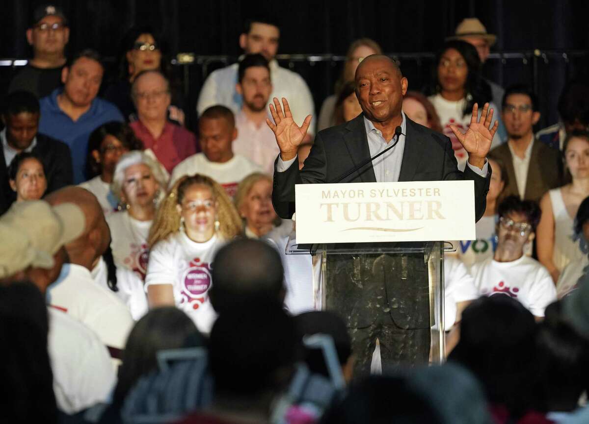 Houston Mayor Sylvester Turner speaks during his kick off mayoral re-election campaign event held at Union Station in Minute Maid Park Saturday, March 30, 2019, in Houston.
