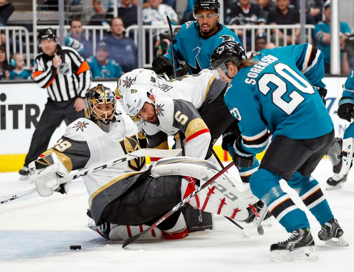 Sharks oust Vegas on Barclay Goodrow's OT goal after epic rally in 3rd period