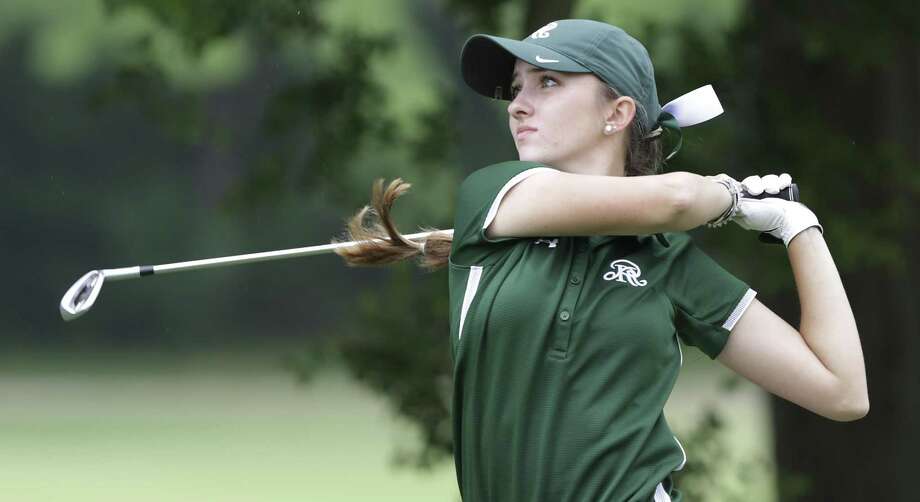 Kinsey Ray of Reagan High School watches her tee shot on the third hole during the second round of the Region IV-6A girls golf tournament at the Republic Golf Club, on Tuesday, April 23, 2019. Photo: Bob Owen, STAFF-photographer / Staff Photographer / ©2019 San Antonio Express-News