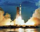 The Apollo 4 mission lifted off on time at 7:00 a.m. EST on Nov. 9, 1967.  Credit: NASA

First launch from Launch Pad 39A
Eastern Test Range, Cape Kennedy, Fla.
First Saturn V launch
Saturn-V AS-501
Firing Room 1
