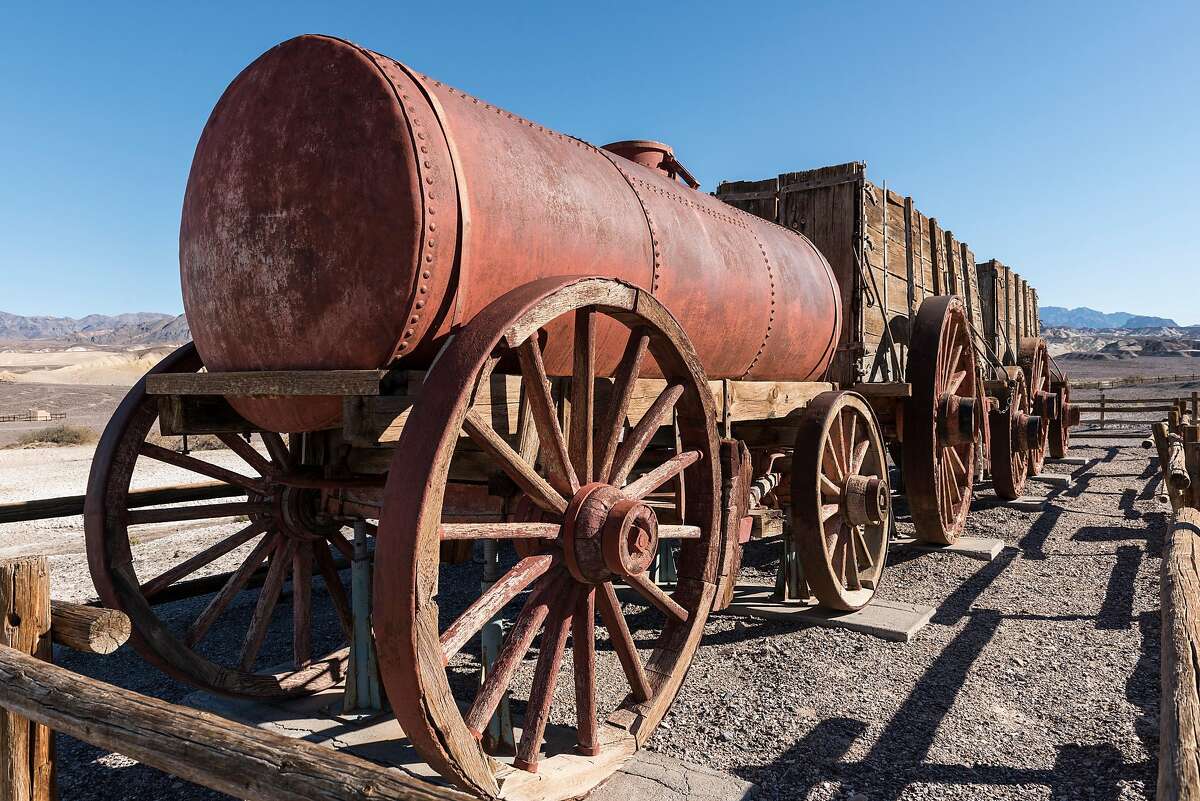 At the Harmony Borax Works in Death Valley, mule-teams were replaced by wagons like this one to haul the mineral away.