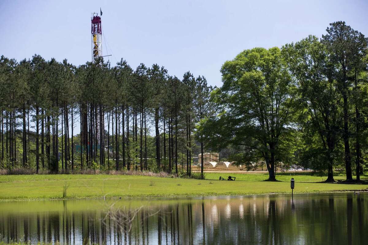 Drilling commences on the Erwin #1 well site on Tuesday, April 2, 2019, in St. Francisville, La. The Austin Chalk shale play that stretches from Texas into Louisiana is potentially being seen as a next big oil and gas play for Houston energy companies.