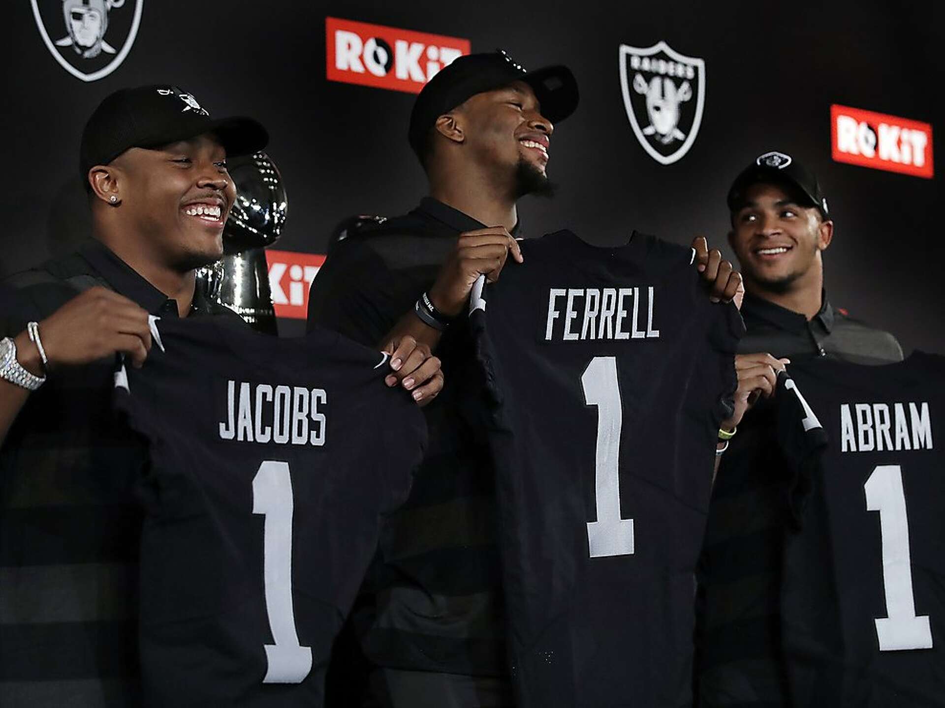 Raiders first round picks Ferrell Jacobs Abram share a personal drive