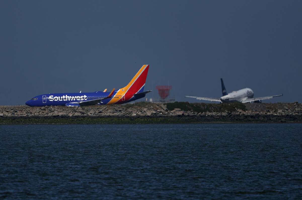 A Southwest Airlines Boeing 737 plane prepares to take off from Oakland International Airport on April 25, 2019.