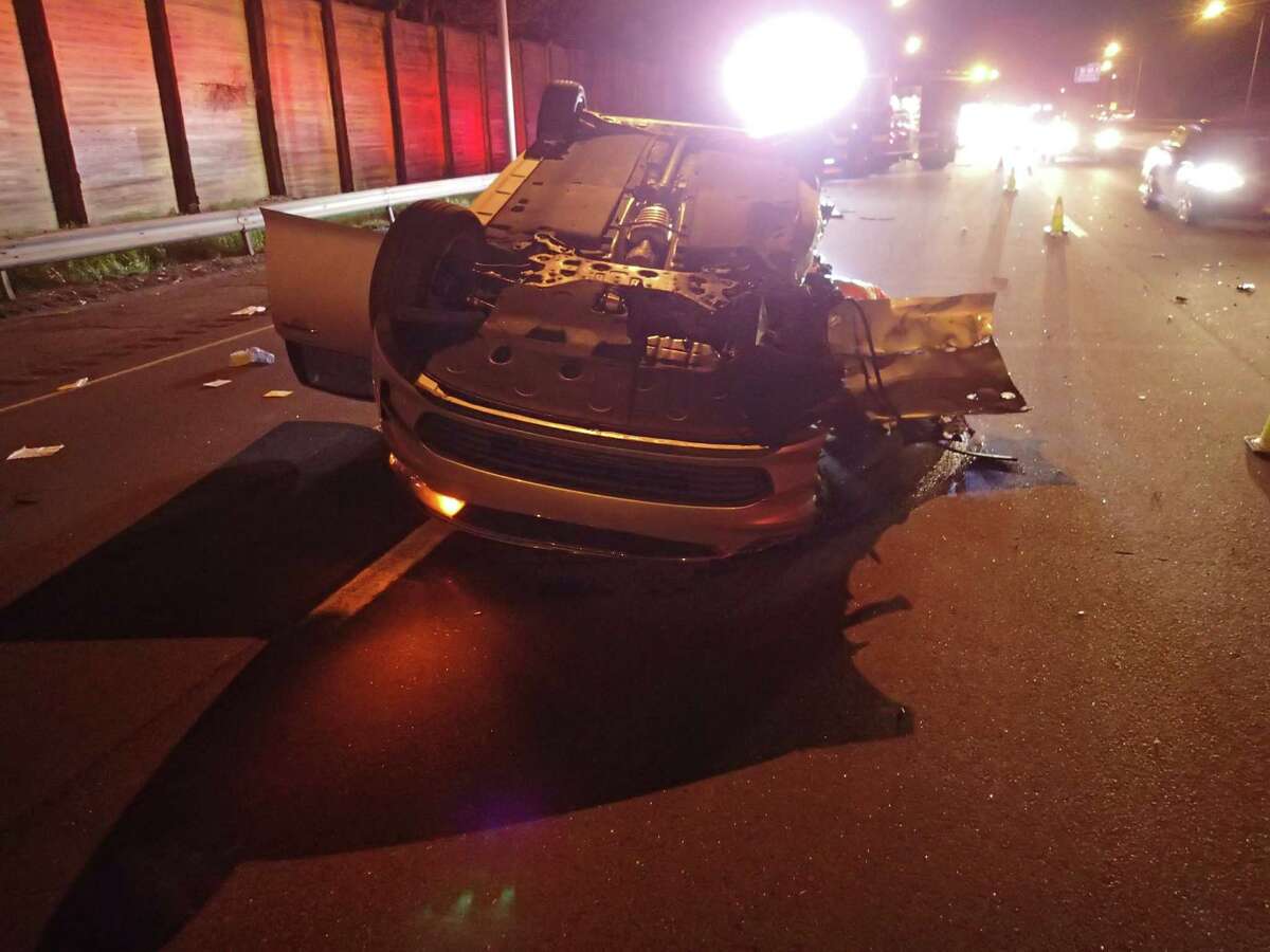 A driver was injured Sunday morning in a rollover on Interstate-95 in Westport.