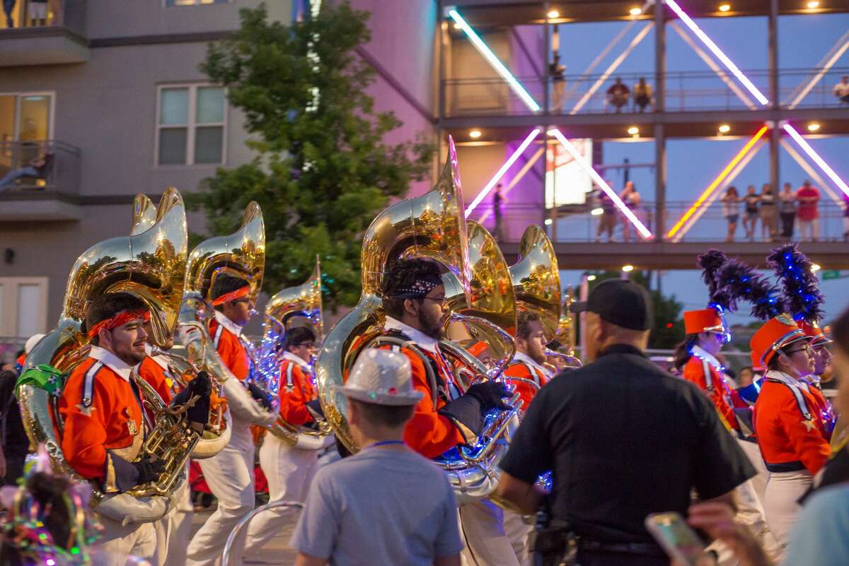 The annual Fiesta Flambeau Parade drew thousands to downtown on Saturday, April 27, 2019, for the nation's largest illuminated night parade.