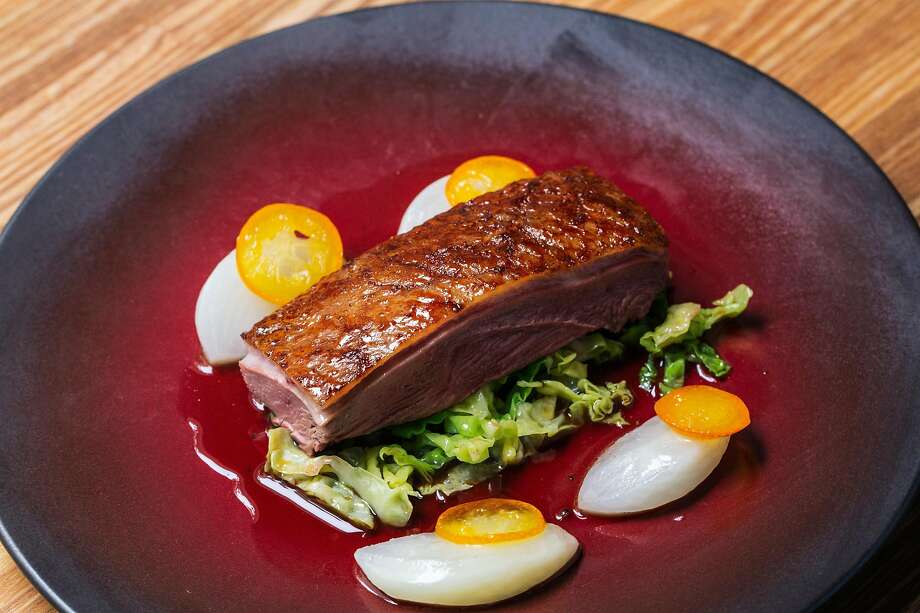 Roasted Liberty Farm duck with kumquat  photographed at Verjus in San Francisco, Calif. on Monday, April 1, 2019. Photo: Stephen Lam / Special To The Chronicle
