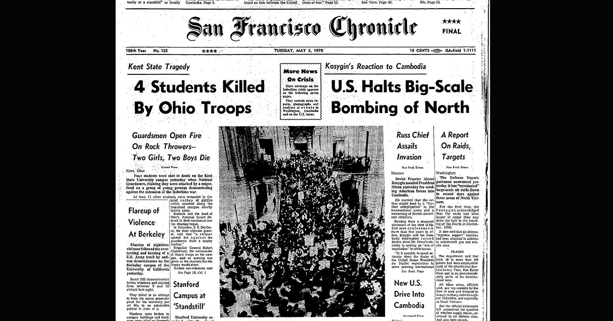 Chronicle Covers When The Kent State Shootings Led To Campus Havoc