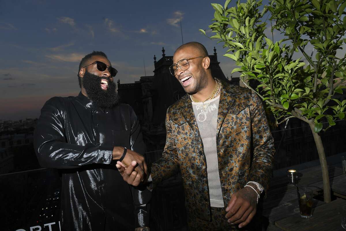 PHOTOS: Kesha McLeod styles James Harden and P.J. Tucker PARIS, FRANCE - JUNE 21: (L-R) James Harden and PJ Tucker attend the Cocktail Party for Mr Porter at Perchoir Du Marais as part of Paris Fashion Week on June 21, 2018 in Paris, France. (Photo by Victor Boyko/Getty Images For Mr Porter ) >>> See some of Kesha McLeod's celebrity clients ...