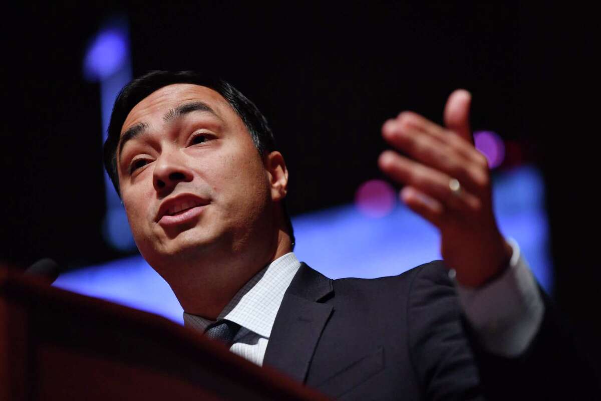US Representative Joaquin Castro speaks during the swearing-in ceremony and welcome reception for new Hispanic members of the US Congress in Washington, DC, on January 9, 2019. (Photo by Nicholas Kamm / AFP)NICHOLAS KAMM/AFP/Getty Images