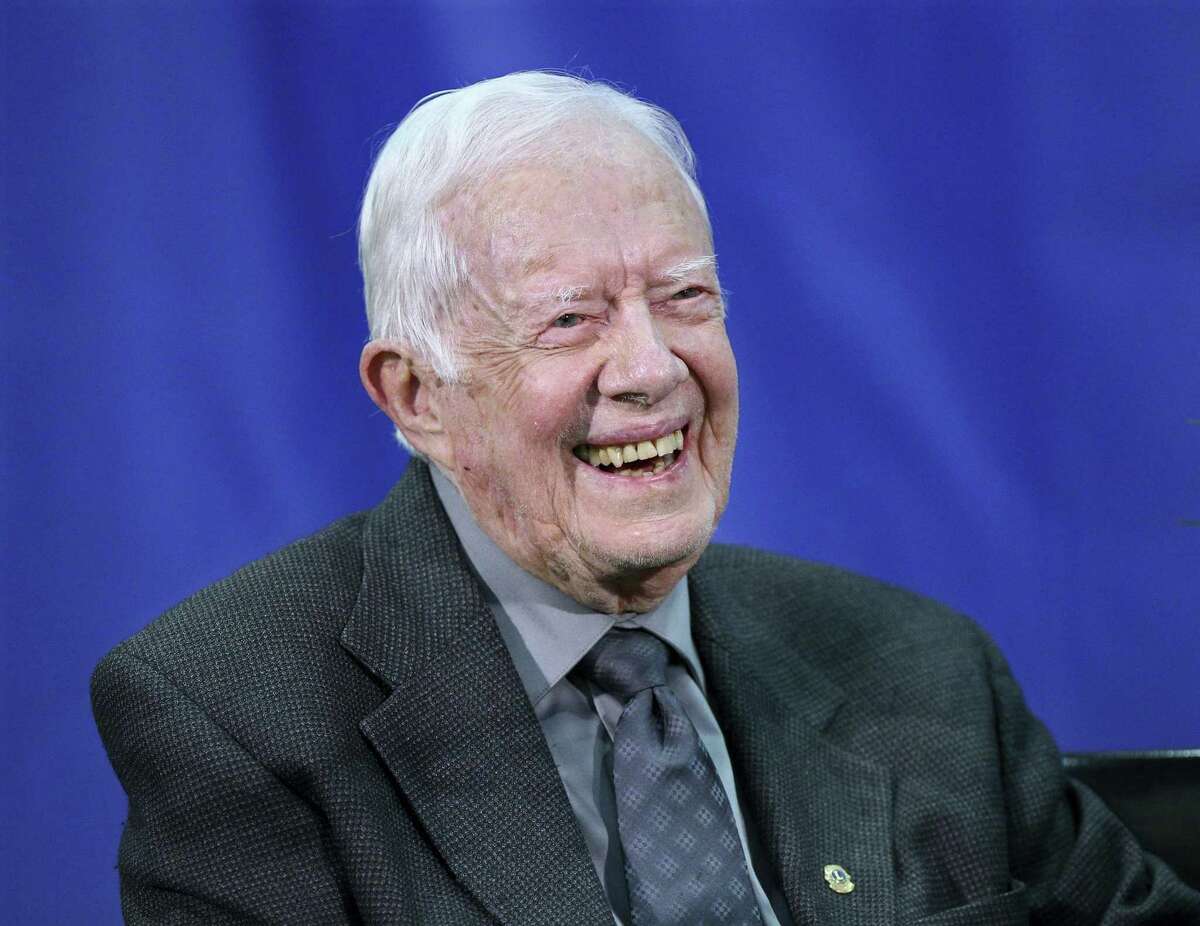 Former President Jimmy Carter, 93, answers questions from students during his annual town hall with Emory University in Atlanta on Sept. 12, 2018.