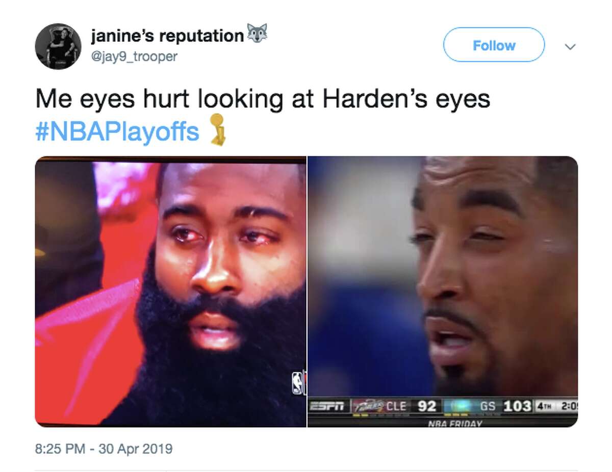 James Harden's extremely bloodshot eyes terrify the spawn memes