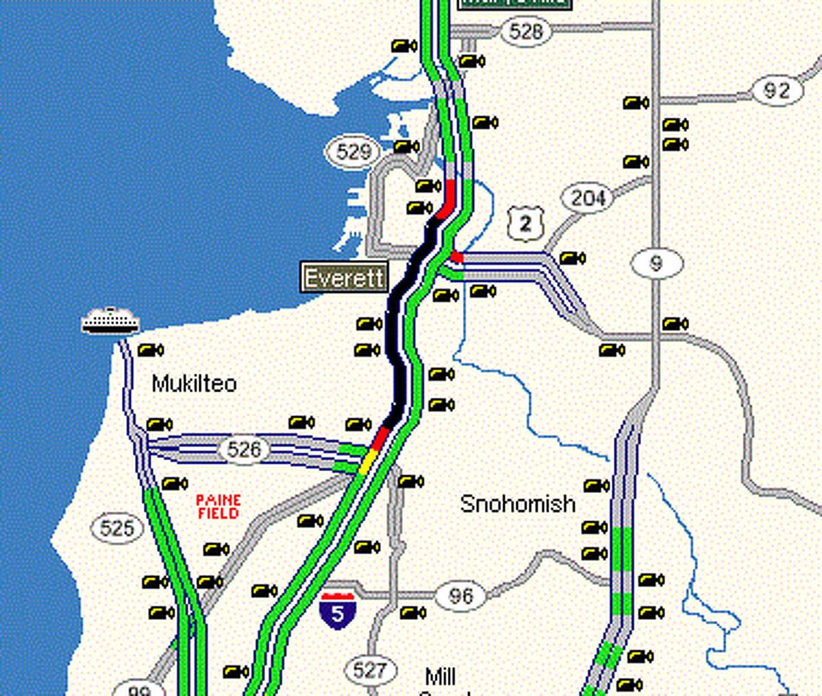 Pedestrian hit by multiple cars on I5 causes southbound commuter