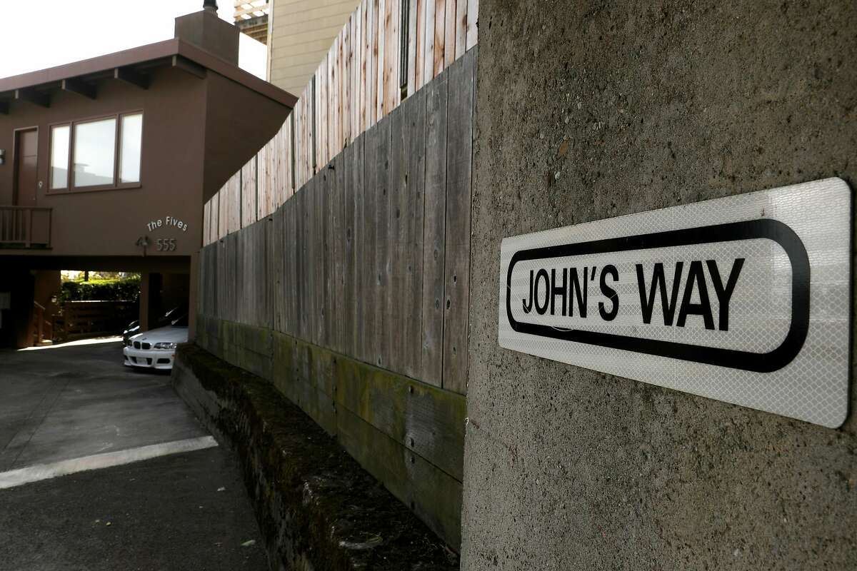 A John's Way sign seen on Tuesday, April 30, 2019 in San Francisco, Calif.