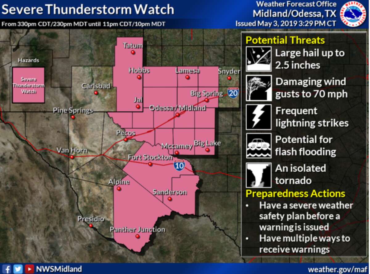 NWS: Midland under a severe thunderstorm watch