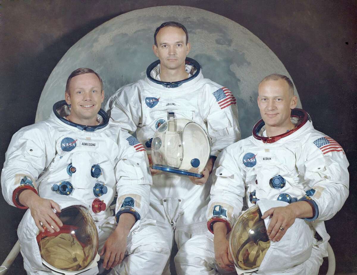 This July 16, 1969 photos is the official crew portrait of the Apollo 11 astronauts. Pictured from left are: Neil Armstrong, Commander; Michael Collins, Module Pilot; Buzz Aldrin, Lunar Module Pilot.