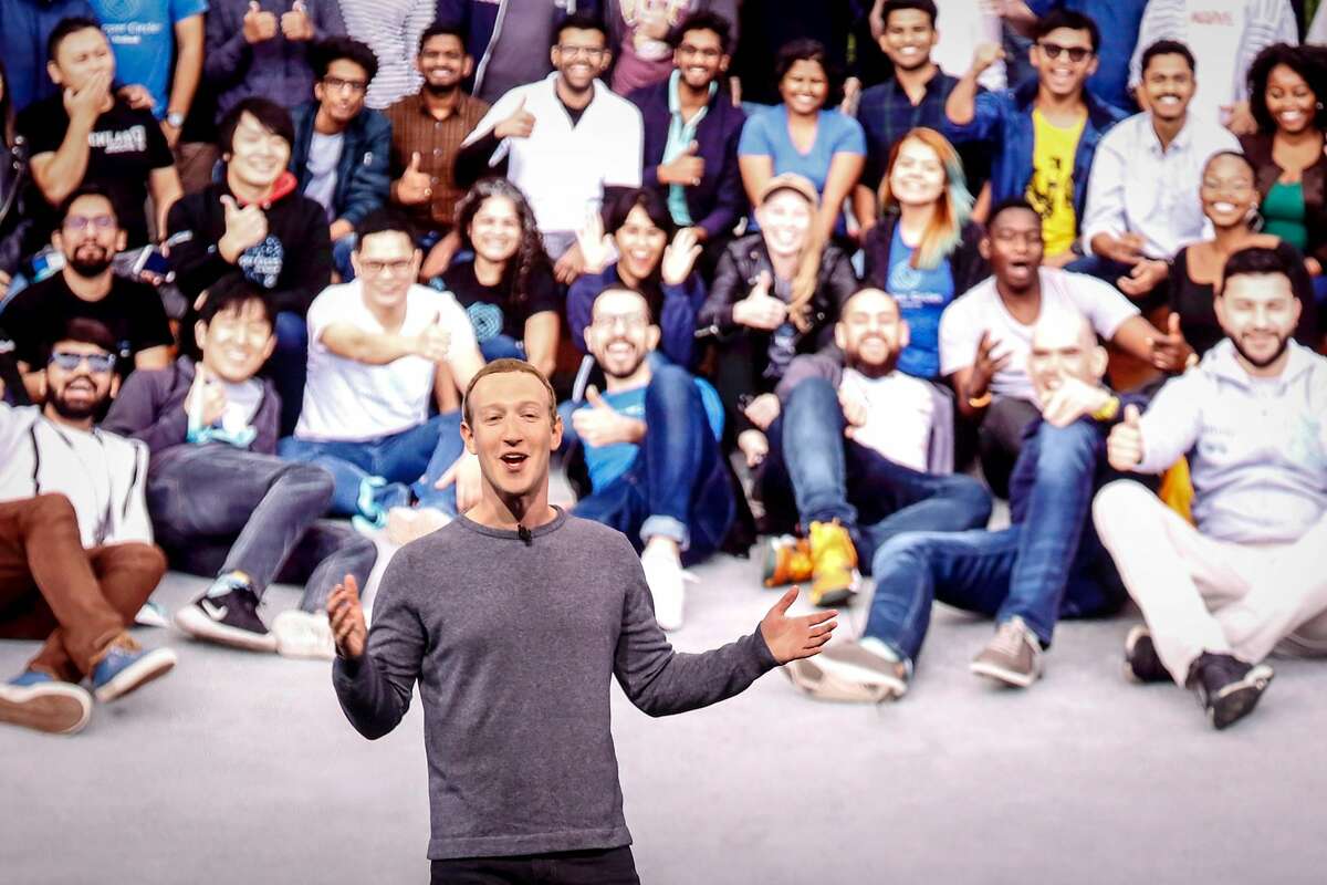 TOPSHOT - Facebook CEO Mark Zuckerberg delivers the opening keynote introducing new Facebook, Messenger, WhatsApp, and Instagram privacy features at the Facebook F8 Conference at McEnery Convention Center in San Jose, California on April 30, 2019. - Got a crush on another Facebook user? The social network will help you connect, as part of a revamp unveiled Tuesday that aims to foster real-world relationships and make the platform a more intimate place for small groups of friends. (Photo by Amy Osborne / AFP)AMY OSBORNE/AFP/Getty Images