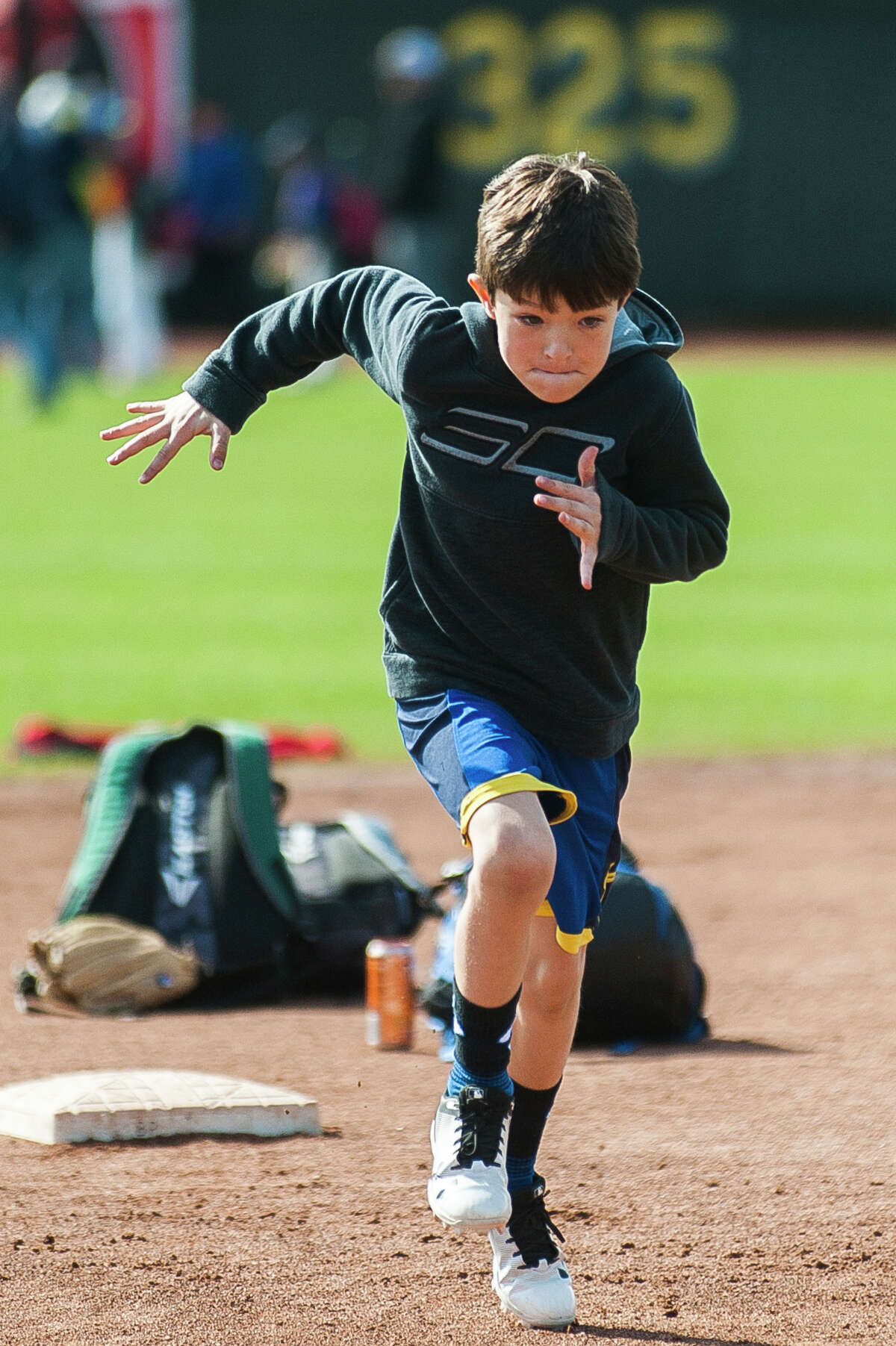 Kids get practice with baseball skills during the annual Pitch, Hit and Run event on Saturday, May 4, 2019 at Dow Diamond. (Katy Kildee/kkildee@mdn.net)