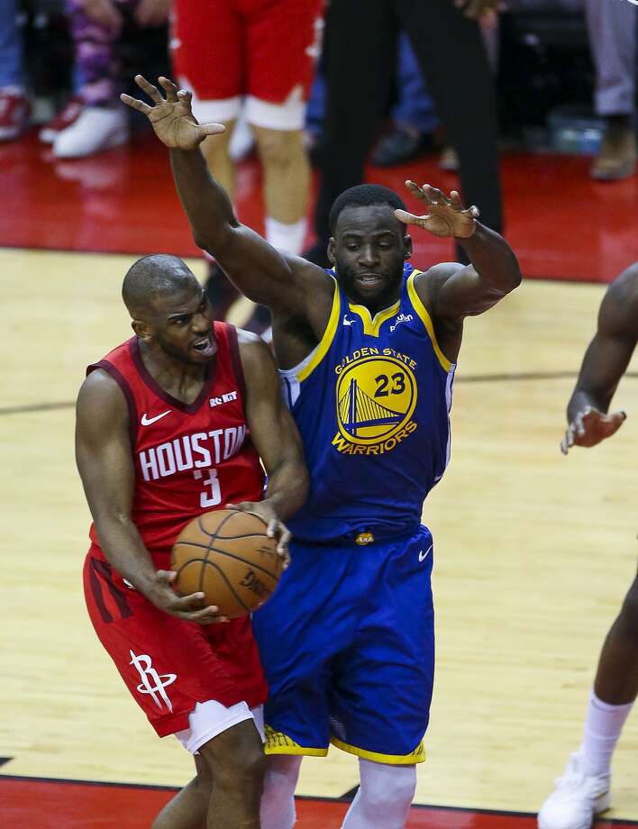 Draymond Green Gets Hit In The Face By James Harden Shoves Chris