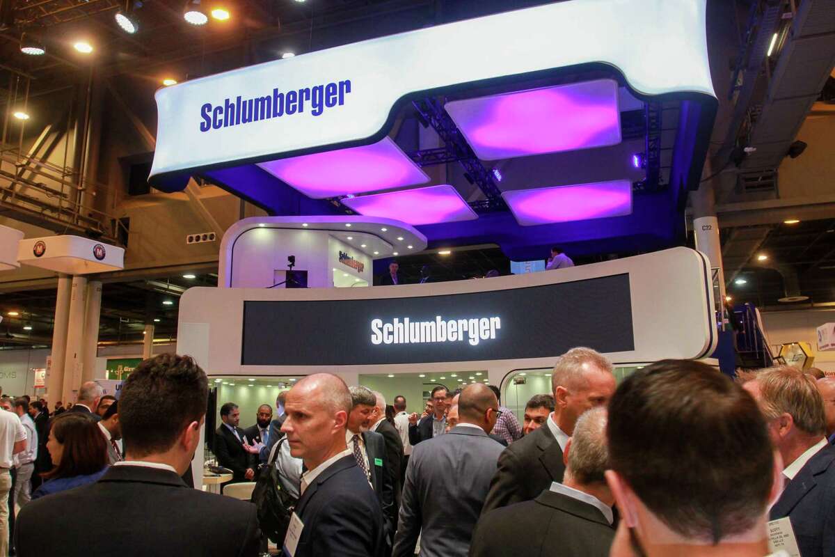 Schlumberger booth at OTC. (For the Chronicle/Gary Fountain, May 1, 2018)