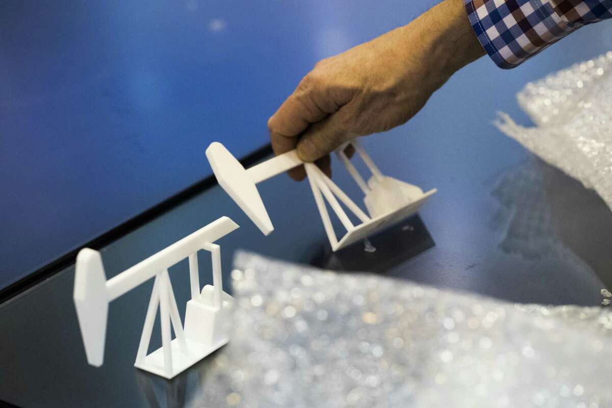 On the last day of the Offshore Technology Conference oil and energy companies take apart the models after exhibiting their products for four days. Thursday, May 3, 2018, in Houston. ( Marie D. De Jesus / Houston Chronicle )
