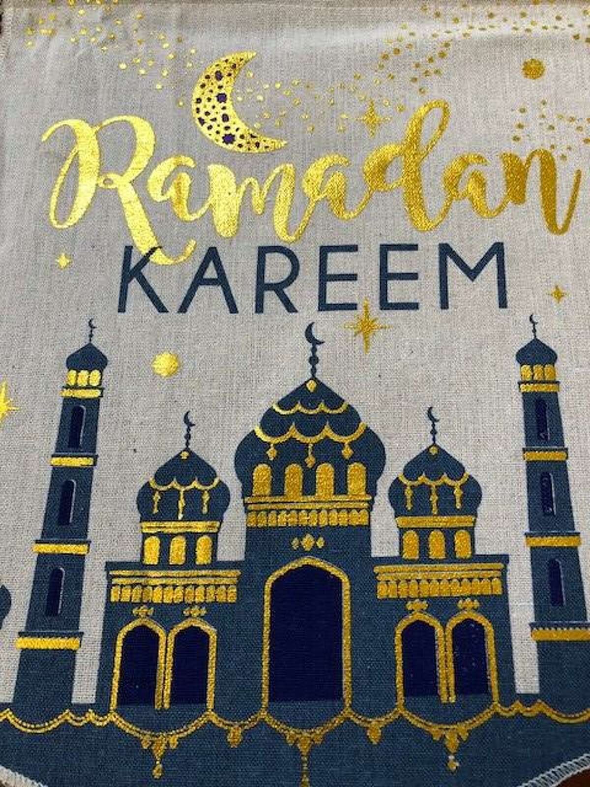Many Muslim families decorate their homes with various items during the month of Ramadan, like this banner that hangs from one family's door in The Woodlands. The word "Kareem" means welcome in Islamic.