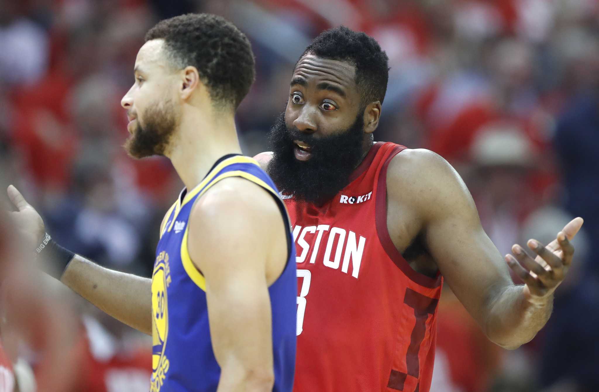 Rockets hold on to beat Warriors, even series 2-2 ...