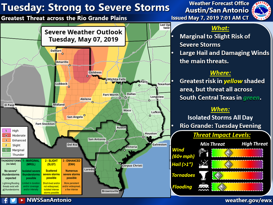NWS warns of possible severe storms headed to Hill Country