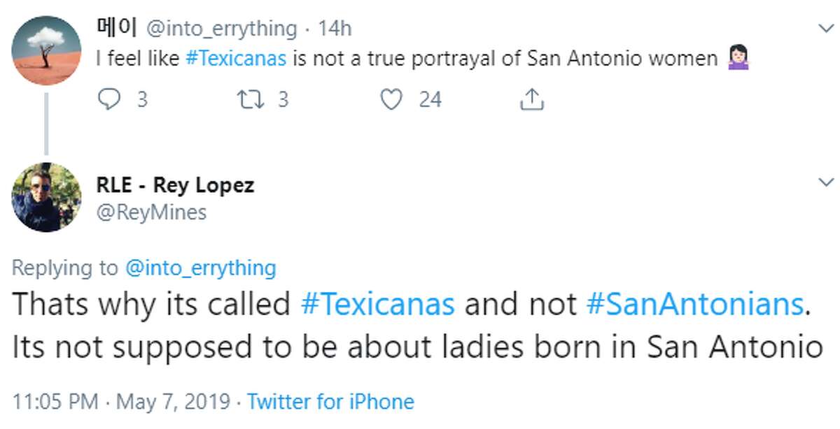 @into_errything: I feel like #Texicanas is not a true portrayal of San Antonio women @ReyMines replying: Thats why its called #Texicanas and not #SanAntonians.  Its not supposed to be about ladies born in San Antonio