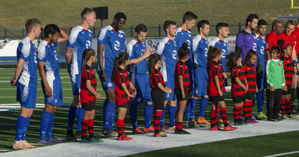 Sockers FC players line up for introductions 05/08/19 before the match against FC Denver at Grande Communications Stadium. Tim Fischer/Reporter-Telegram