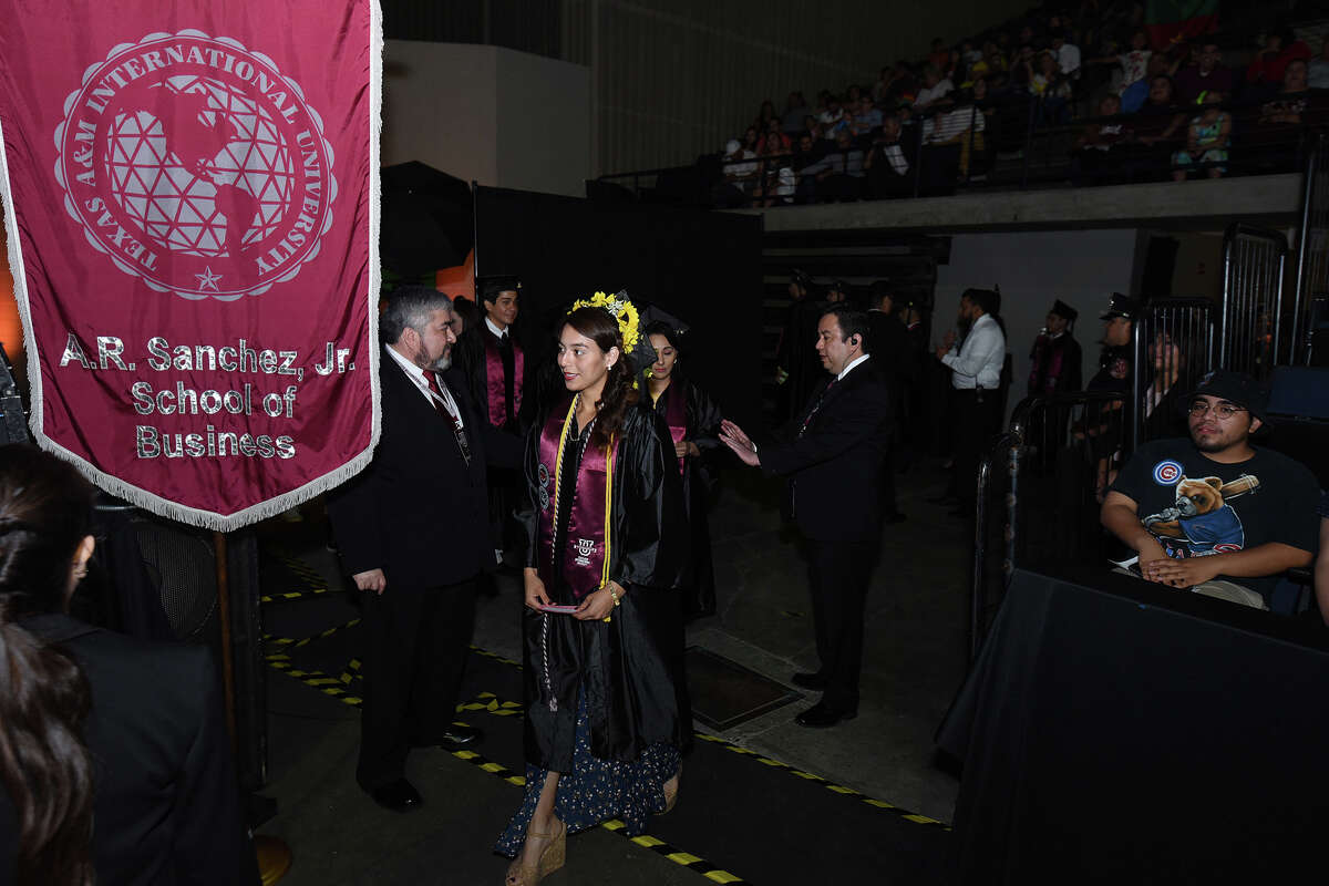 Students and faculty participate in TAMIU's Spring 2019 Commencement ceremony on Wednesday, May 8, 2019, at the Sames Auto Arena.