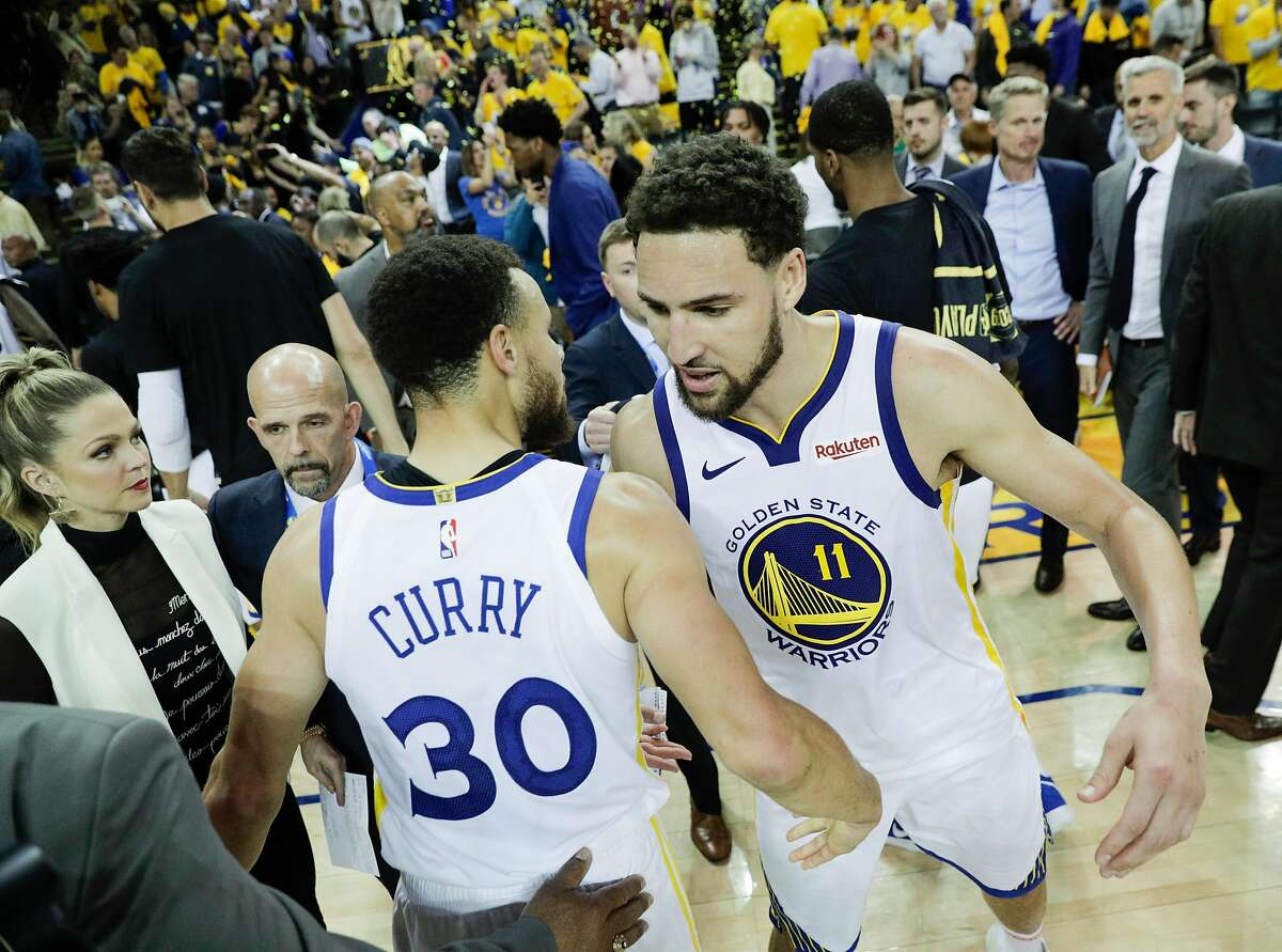 KNBR on X: Stephen Curry's reaction to Klay Thompson's injury