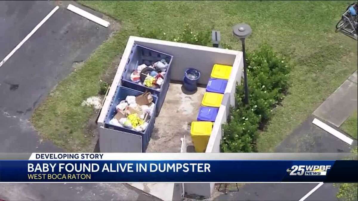 Newborn girl found alive in dumpster after her cries are heard