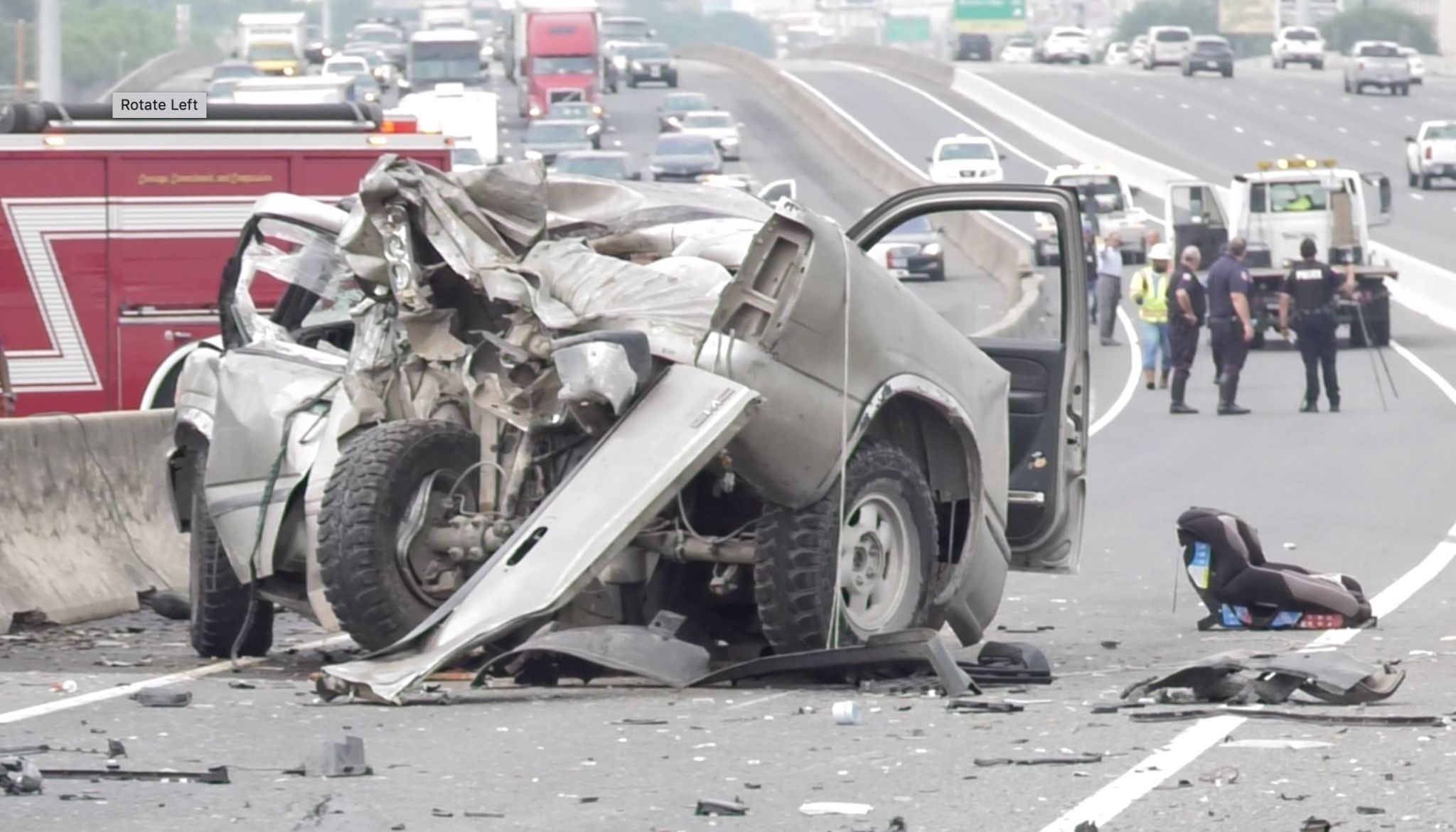 Rollover crash on Southwest Freeway HOV lane sends infant