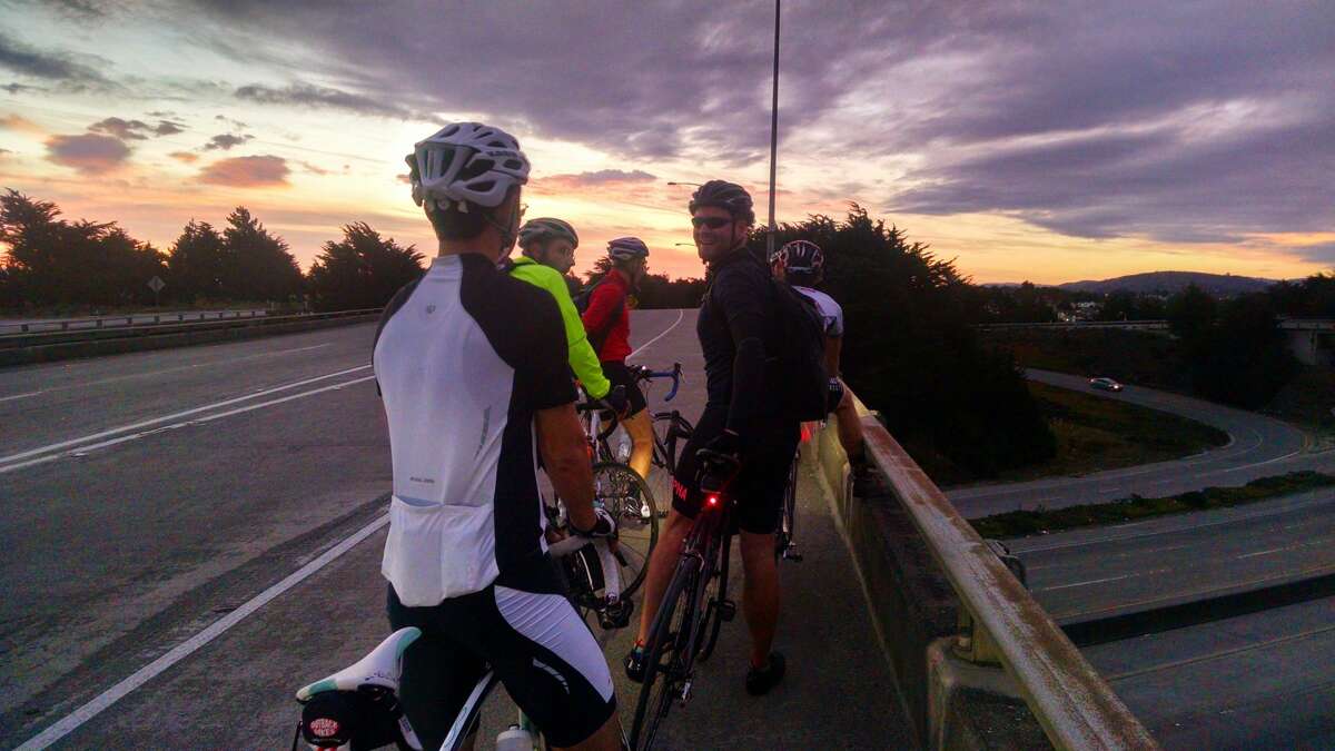 Members of SF2G enjoy a morning sunrise ride.