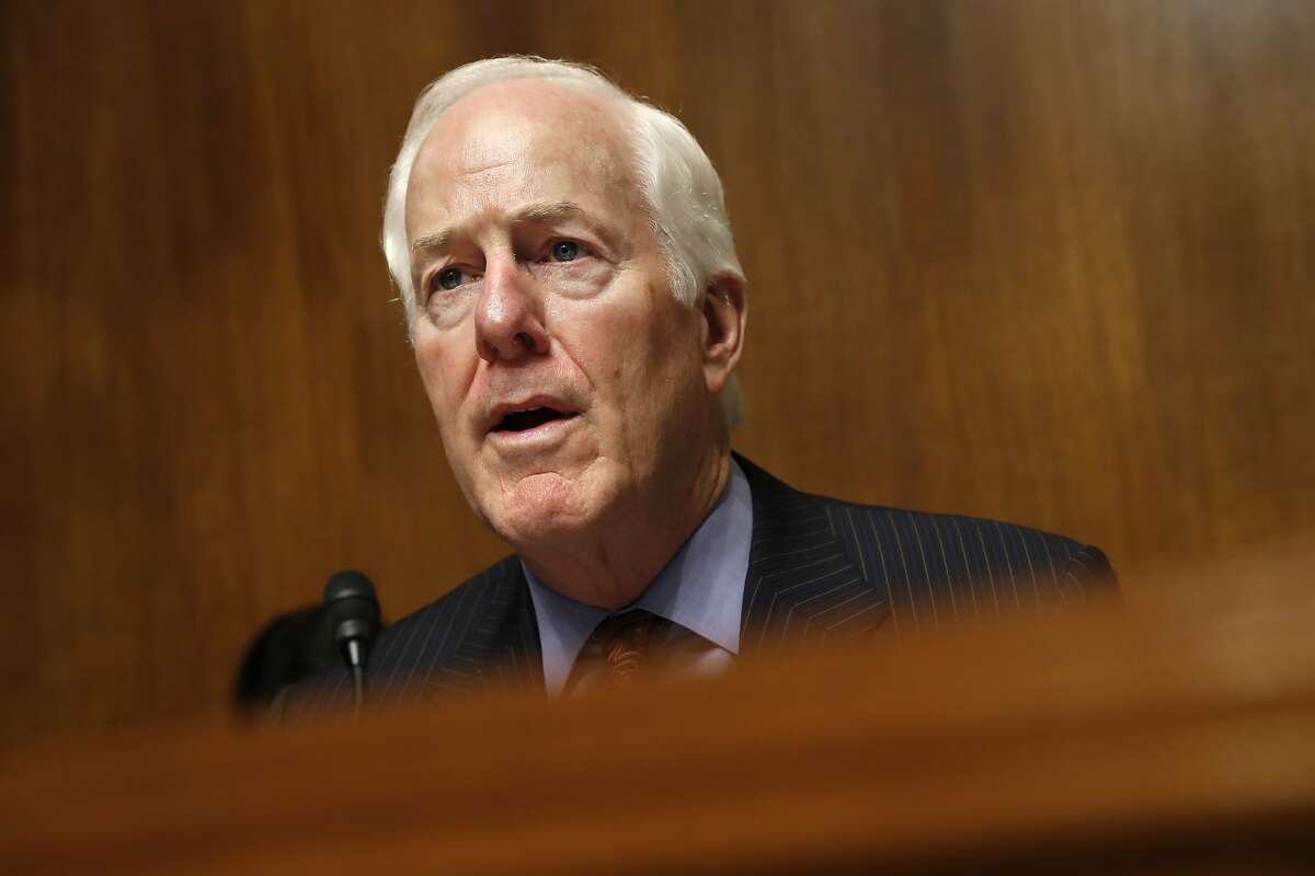 Senate Majority Whip Sen. John Cornyn, R-Texas, chair of the Senate Judiciary Border Security and Immigration Subcommittee, speaks during a hearing about the border, Wednesday May 8, 2019, on Capitol Hill in Washington. (AP Photo/Jacquelyn Martin)