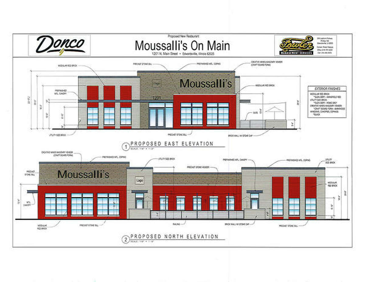 The graphic details a site plan for Moussalli’s on Main that the HPC approved Wednesday. However, it went on to deny demolishing Rusty’s, due to discrepancies with the preservation of the walls of the Pogue Store within.
