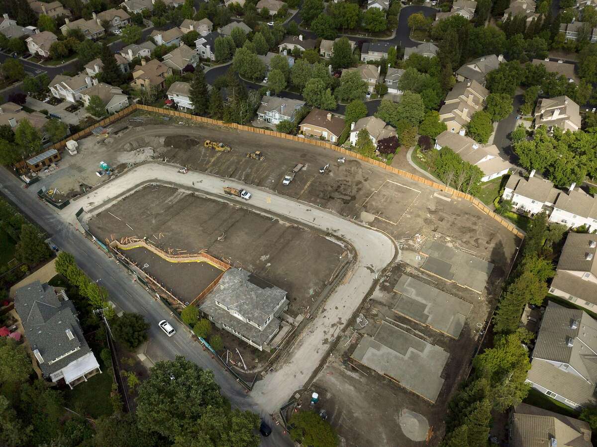 The new Abigail Place development featuring single-family homes in Danville, Calif., on Monday, May 6, 2019. State Sen. Scott Wiener's SB50, besides allowing denser housing near transit, would wipe out single-family zoning in many suburban cities and allow apartment construction in such areas.
