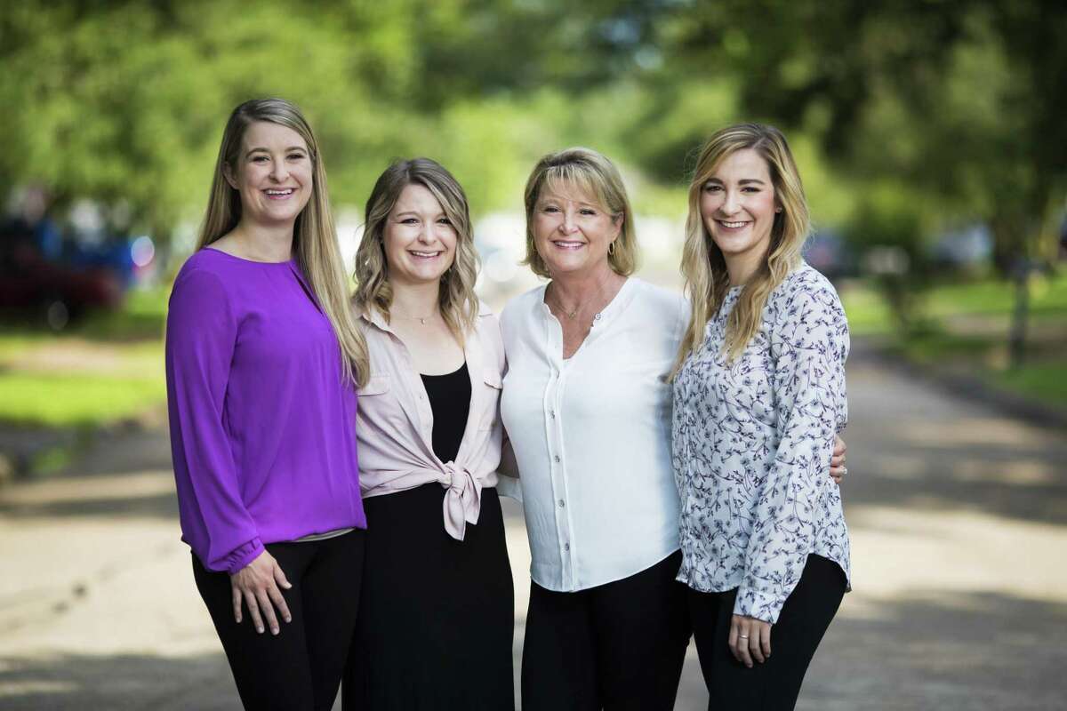 Xan Difede, center right, 53, and her daughters (left to right) Lindsey Halmon, 30, Meredith Hatz, 26, and Ally Hatz, 28, are all working in the oil and gas industry in Texas. The three daughters say they got a lot of advice from their mother who started in the industry many years ago. Saturday, May 4, 2019, in Friendswood.