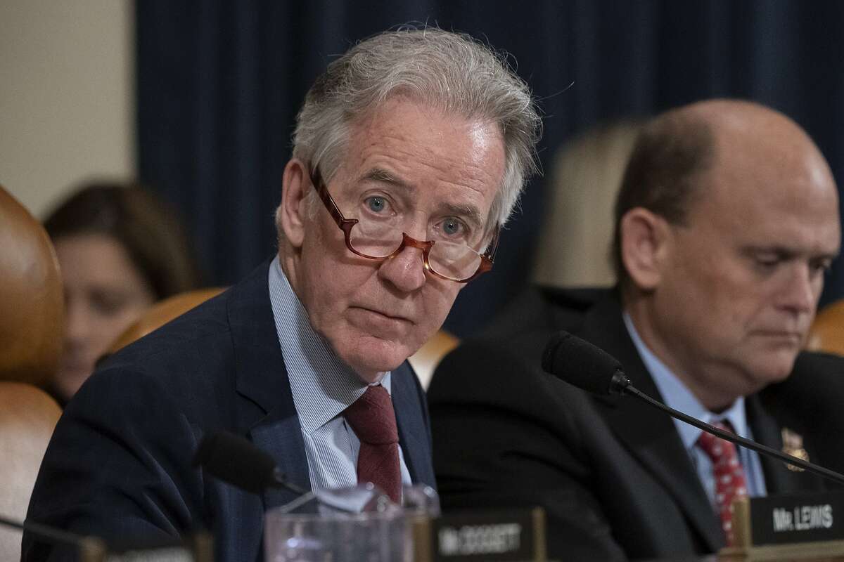 House Ways and Means Committee Chairman Richard Neal, D-Mass., who is demanding President Donald Trump's tax returns for six years, is joined at right by Rep. Tom Reed, R-N.Y., at a hearing on taxpayer noncompliance on Capitol Hill in Washington, Thursday, May 9, 2019. 