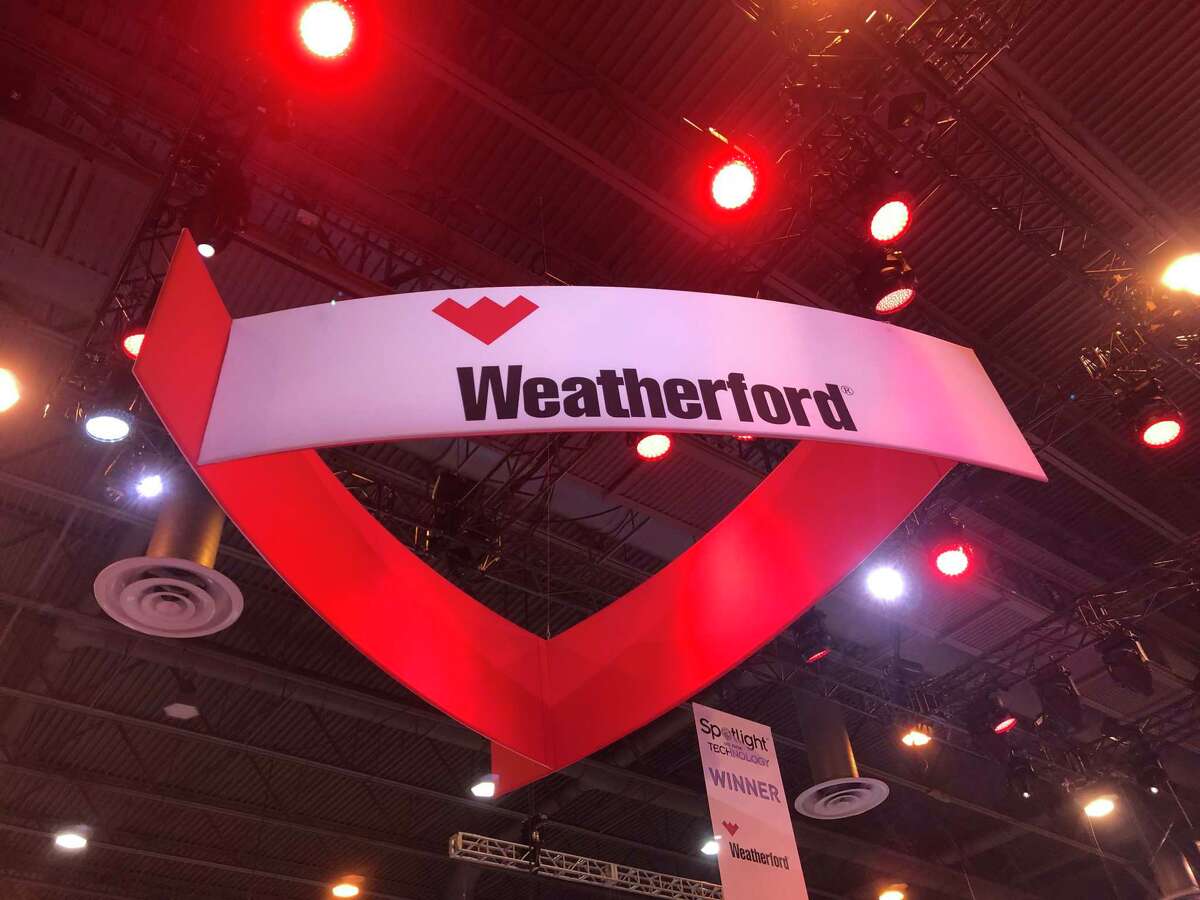 Struggling oilfield service company Weatherford International had a large booth the at the Offshore Technology Conference on Wednesday, May 8, 2019. Headquartered in Switzerland and with a large presence in Houston, the company posted a $2.8 million loss on $5.7 billion of revenue in 2018.