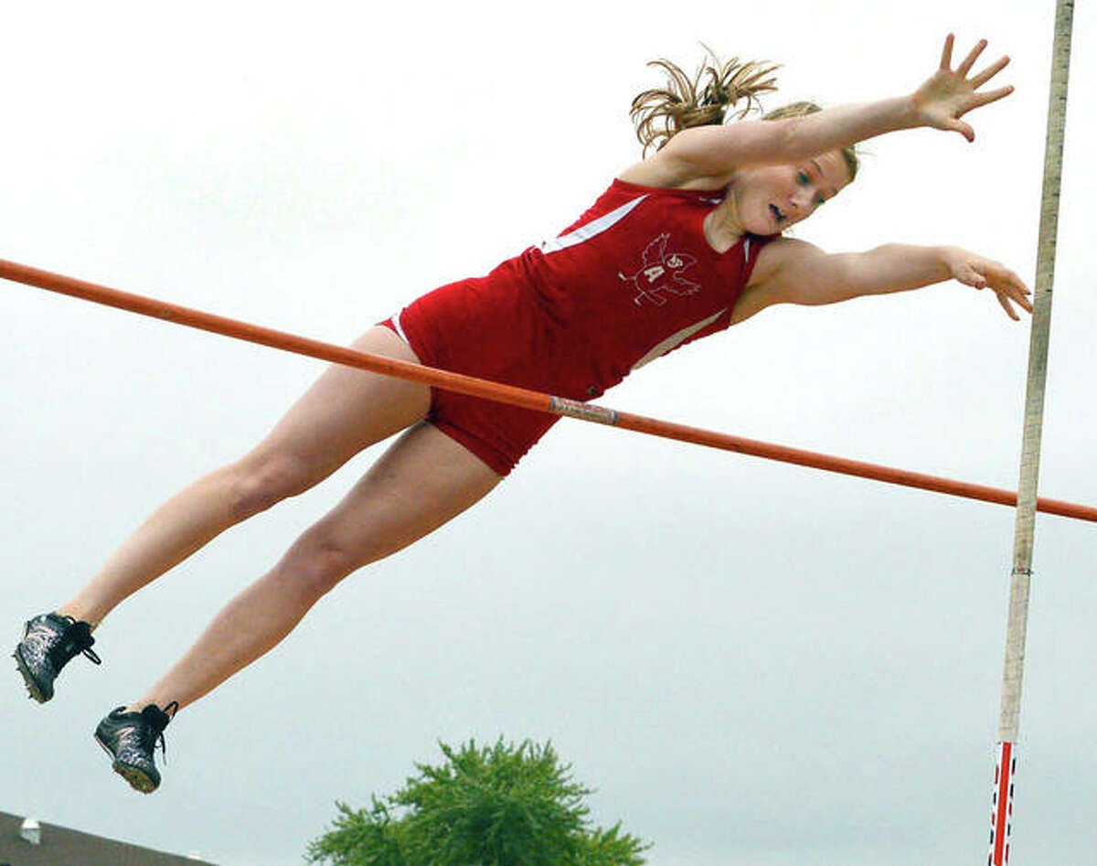 RECORD REWRITE x 3 Alton pole vaulter Lauren Weiner has set school record three times on way to