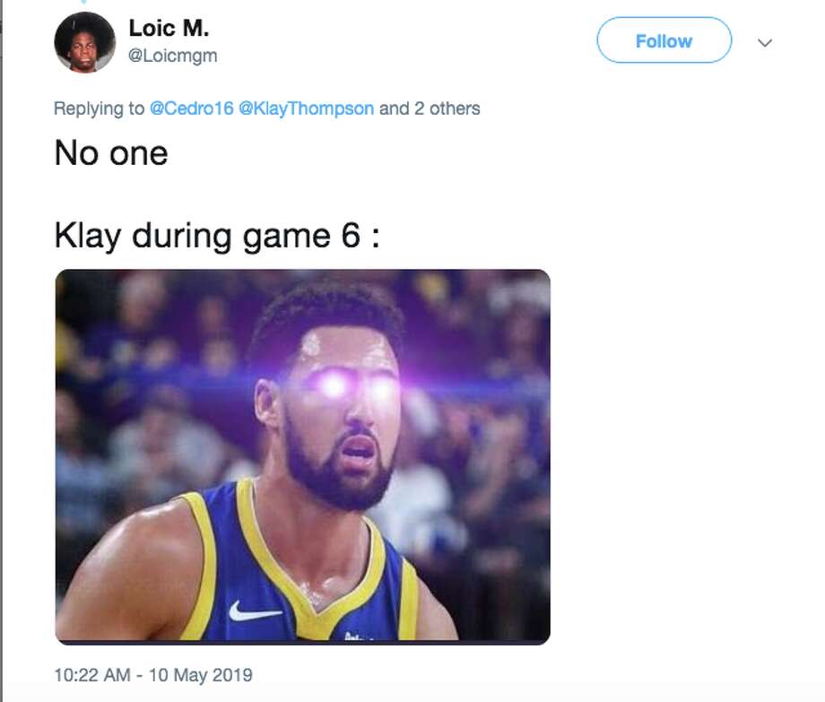 Warriors fans showered praise on "Game 6 Klay" after the Warriors eliminated the Rockets Friday night. Photo: Twitter