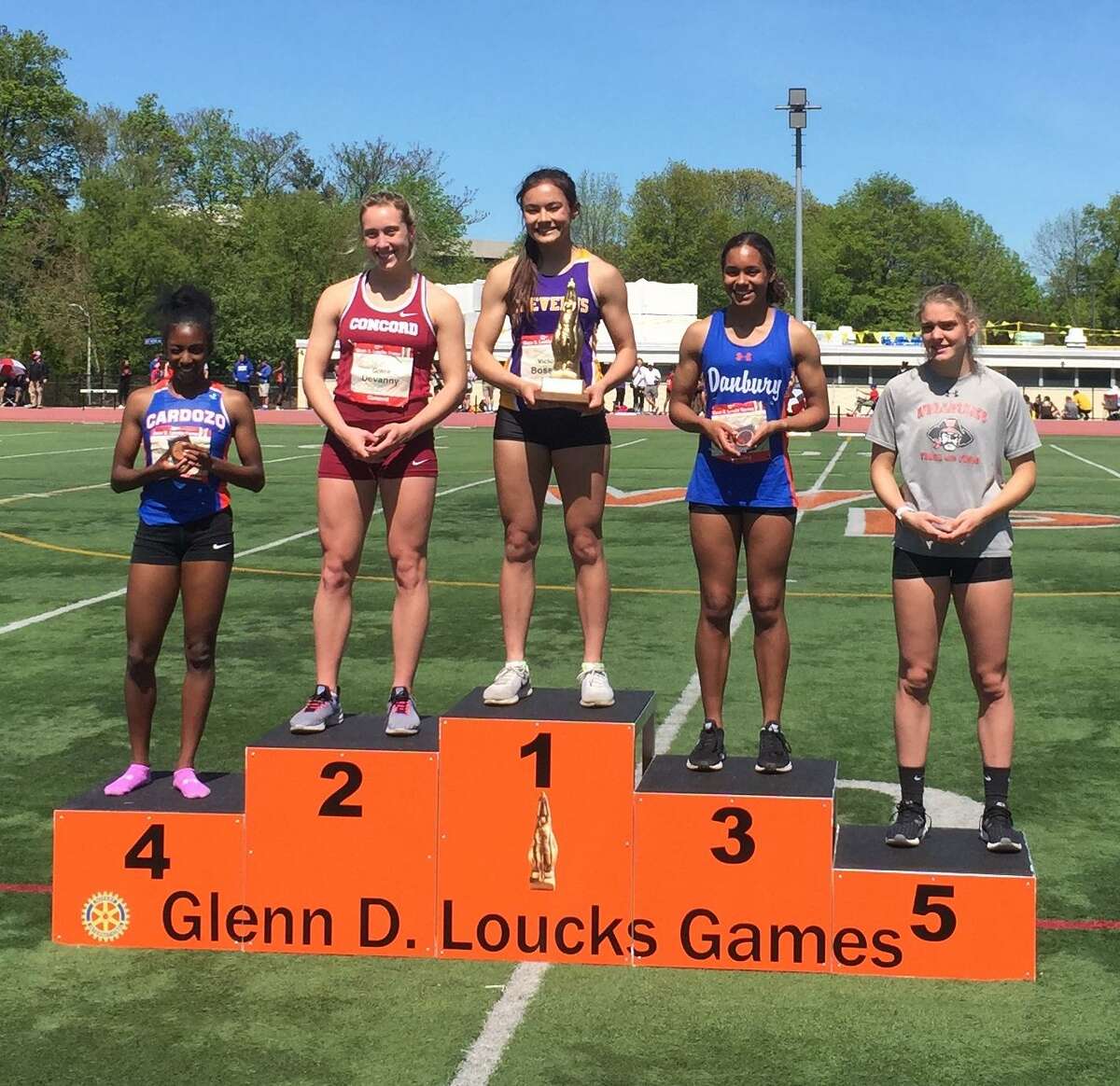 Danbury freshman Alanna Smith took third in the 400 meters at the Loucks Games on Saturday. Her time (55.34) set a school record.
