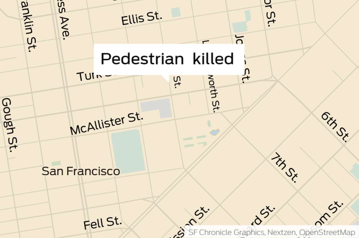 A man was struck by a vehicle around 7:30 p.m. at the corner of Golden Gate Avenue and Hyde Street, police said.
